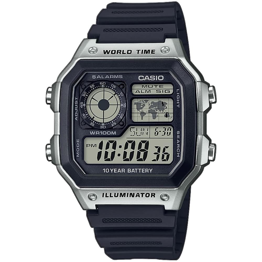Casio AE-1200WH Digital Men s Wristwatch Black Strap Water Resistant 100m