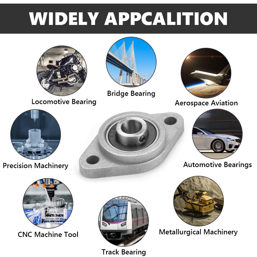20/1pc Zinc Alloy Pillow Block Bearing KP08 KFL08 8mm Inner Bore Shaft Bearings Bracket Self-Alignment Mounted Ball Bearings