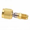 A2 Brass Refrigerant Adapter Straight Through HVAC Charging Adapter R32 Reverse Thread 1 4in Internal 1 4in External