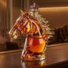 Yousheng Horse Head Whiskey Decanter, Funny Glass Liquor Bottle, 350ml Whiskey Wine Spirits Decanter, Novelty Bar Decor Gift for Men Dad Horse Lovers