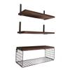 Wall Floating Shelves Candlenut Adjustable Dark Brown Wall Mounted Storage Shelves for Bathroom Bedroom Kitchen Garage