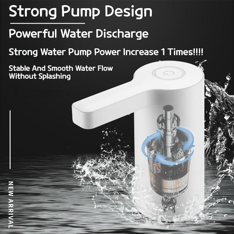 Electric Bucket Water Pump One-Touch Auto Switch USB Rechargeable for Purified Mineral Water Dispensing Smart Water Dispenser