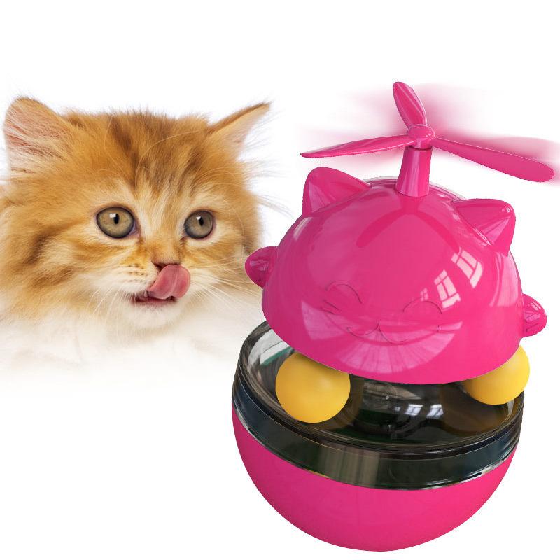 Cat Whirlwind Lucky Toy Propeller Tumbler Turntable 2Balls Toys Kitten Training Agility Improve IQ Interactive Toys Pet Supplies