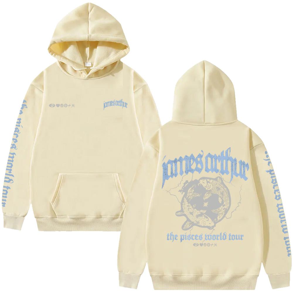 Vintage Fische Hoodie James Arthur Merch Y2K Sweatshirt Harajuku Lässig Hip Hop Streetwear Damen Herren Mode High Street Pullover