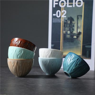 Retro Ceramic Cup Coarse Pottery Teacup Kung Fu Tea Set Small Cup Nordic Style Simple Ceramic Master Cup