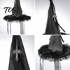 Hanging Wizard Hat Decor Halloween Witch Decor, Spider Web Ribbon Prop Party Streamers for Party, Dark Costume Accessory Masquerade Accents