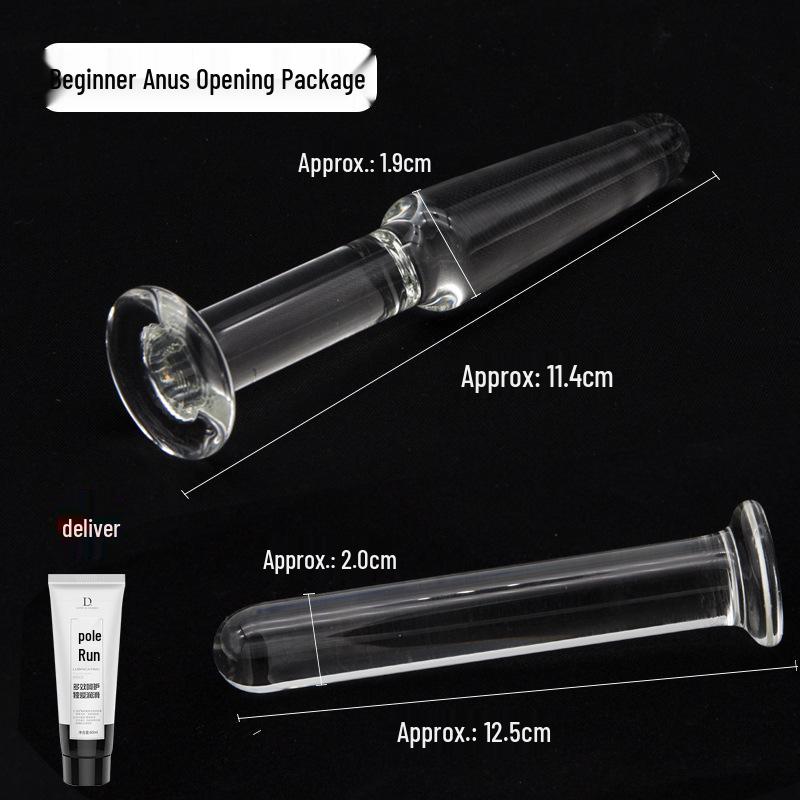 Adult Transparent Crystal Glass Anal Dilator Plug - Wearable Erotic Toy