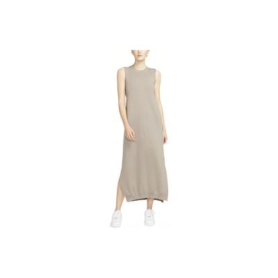 Sleeveless Dresses Women's Stone Color Crew Neck Moderate Long DH2918-230