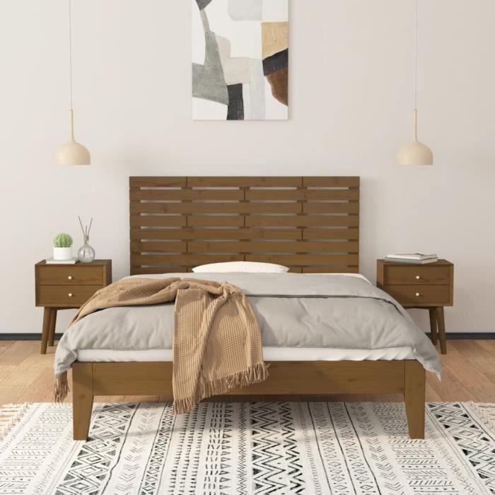 824736 vidaXL Wall-mounted Headboard Honey Brown 146x3x63 Cm Solid Pine Wood