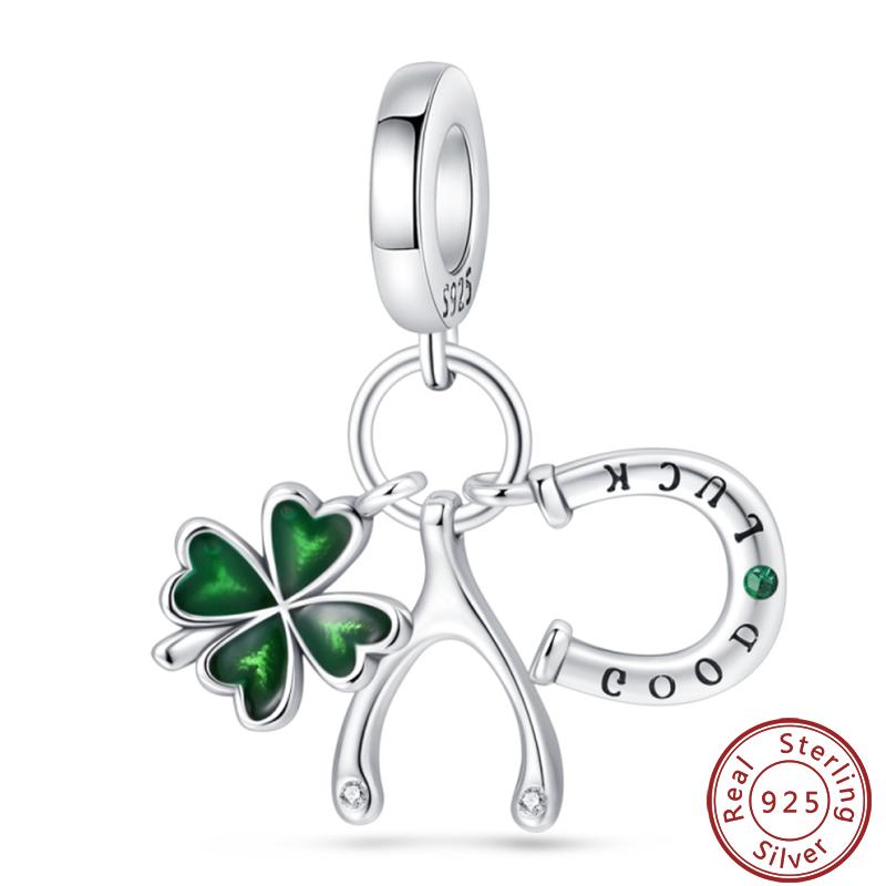Lucky Collection Copper Craft Lucky Number Clover Green Charms Beads 3Mm Diy Elegant Holiday Fine Jewelry Gifts