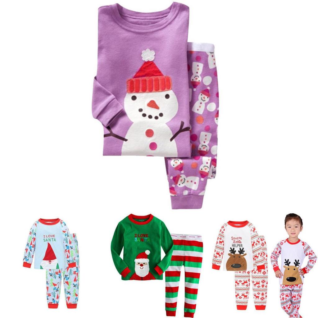 New Cotton Blend Christmas Outfit Set For Kids Cozy Soft Comfortable Sleepwear