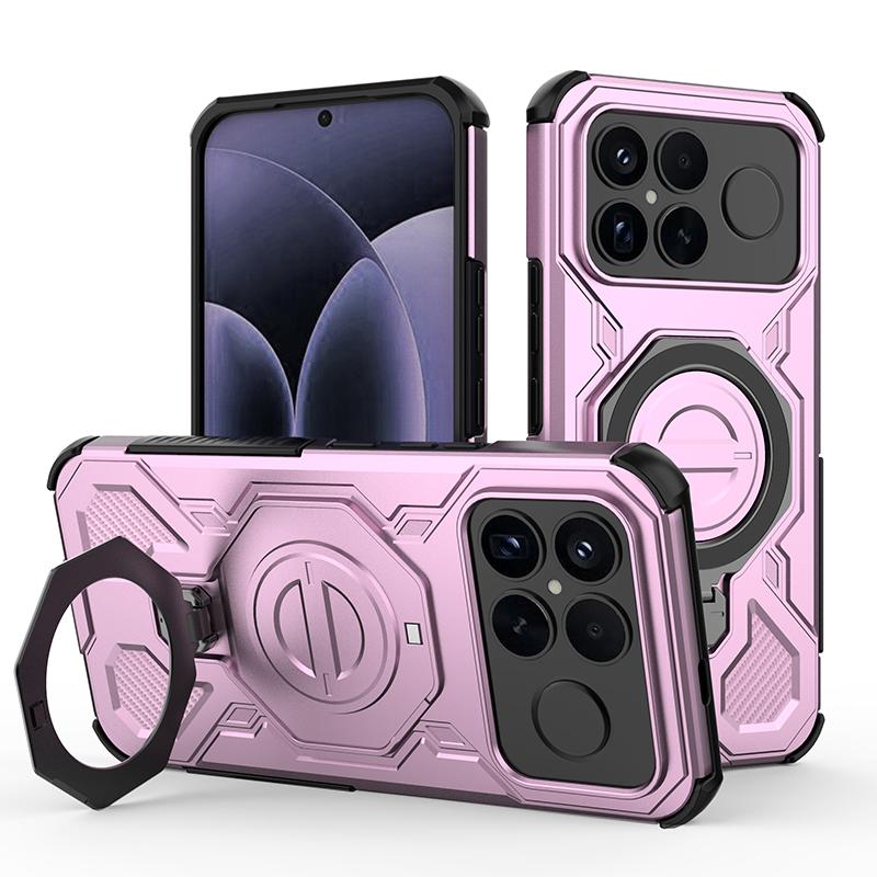 Military Grade Armor Shockproof Case For Xiaomi POCO M8 F7 K80 Pro Ultra For Redmi K90 Pro Max Magnetic Stand Holder Hard Cover