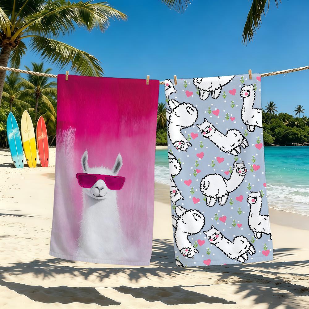 Asciugamano Per Alpaca Fresco Campeggio All'aperto Asciugamano da Spiaggia Cartone Animato Carino Super Assorbente Asciugatura Rapida Asciugamano Estivo