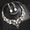 2Pcs/Set Women Jewelry Set Sparkling Water Drop Design Wedding Necklace Drop Earrings Set Bridal Jewelry Gift