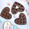 Heart-shaped Silicone Chocolate Mold 10 Grids Easy To Release Food Grade Baking Mold Candy Pudding Dessert Mold Cake Decoration