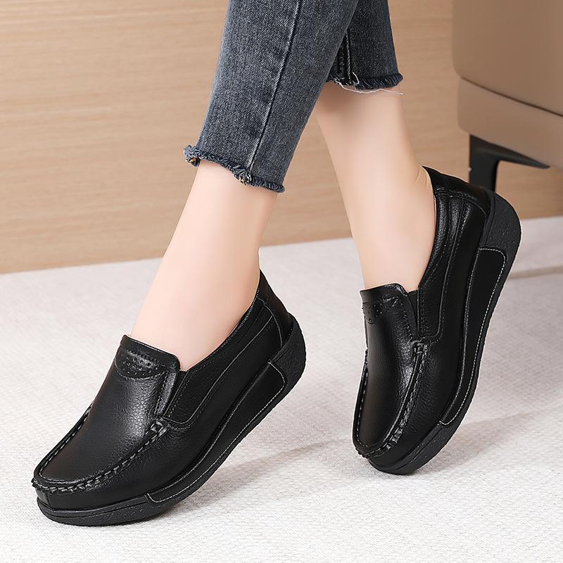 Scarpe da Donna Taglia Grande Primavera e Autunno Nuove Scarpe Casual Singole a Suola Spessa Scarpe a Pedale Singolo