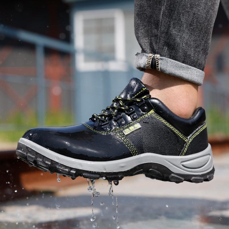 Leather Waterproof Anti-static Breathable Work Shoes Protective Shoes Industrial Safety Puncture-resistant Steel Toe Shoes
