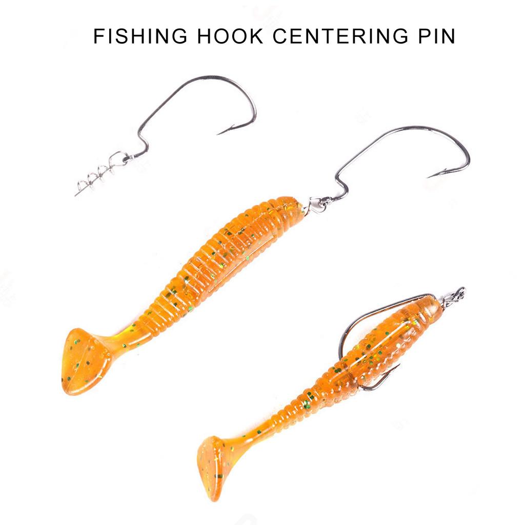 50Pcs Twist Lock Fishing Hook High Carbon Steel Spring Fishing Hook Swivels Spring for Saltwater Freshwater Fishing