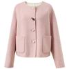 Sancai Women's 100% Lamb Wool Double-faced Short Winter Coat