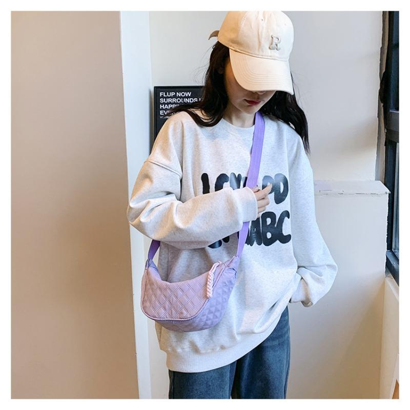 Women's New Shoulder Crossbody Dumpling Bag Large Capacity Tote Bag Solid Color Casual Versatile Nylon Fabric Bag Trendy