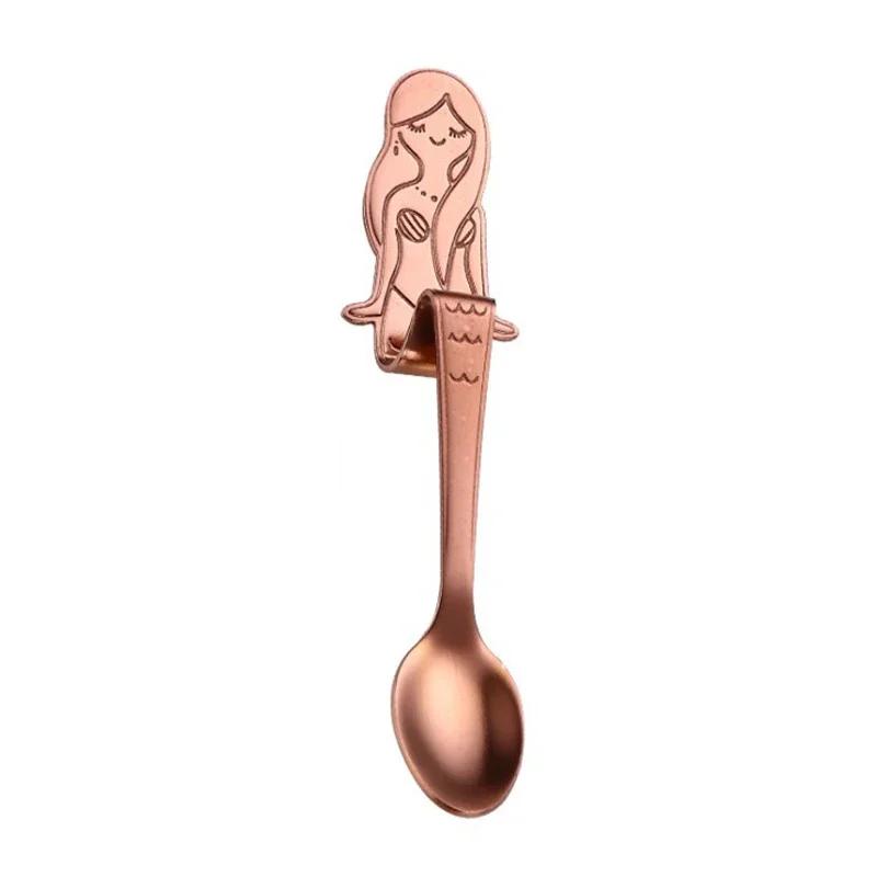 Hanging Mermaid Coffee Spoon for Dessert, Ice Cream, Drinking, Milk Tea - 304 Stainless Steel Kitchen Tableware