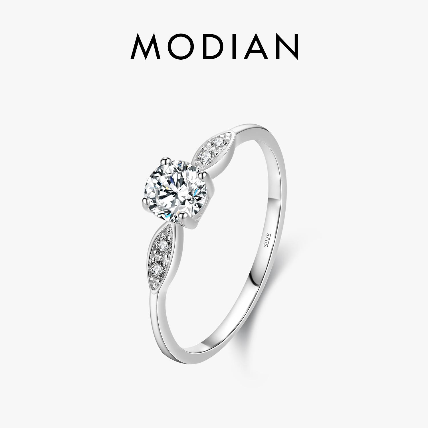 

Romantic Wedding Ring real 925 Sterling Silver Round Zirconia Classic Finger Rings For Women Engagement Fine Jewelry Gift 5