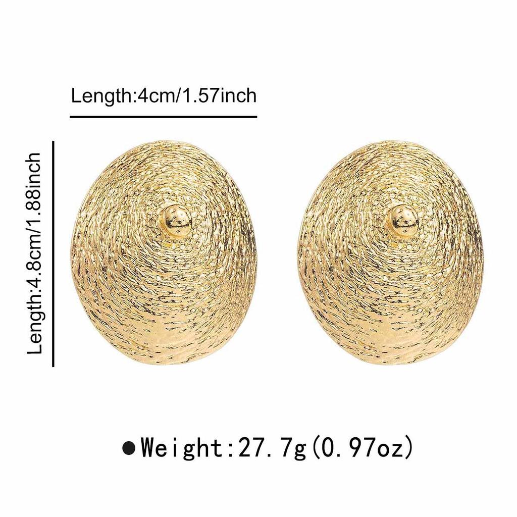E11181 Retro Metal Eco-friendly Pleated Texture Earrings, Light Luxury Leaf Geometric Earrings, Earrings for Women