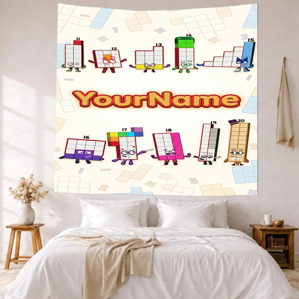 Numberblocks Custom Your Name Wall Decor Tapestry Art For Pet Memorial Birthdaywedding Party Backdrop Family Gift