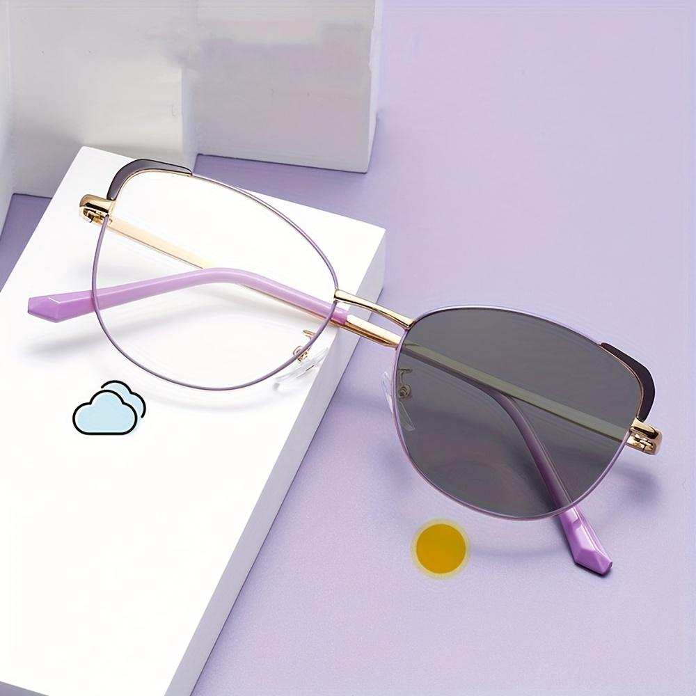 New Retro Personalized Metal Cat Glasses Frames For Men And Women Day And Night Use Anti-Blue Light Color-Changing Glasses