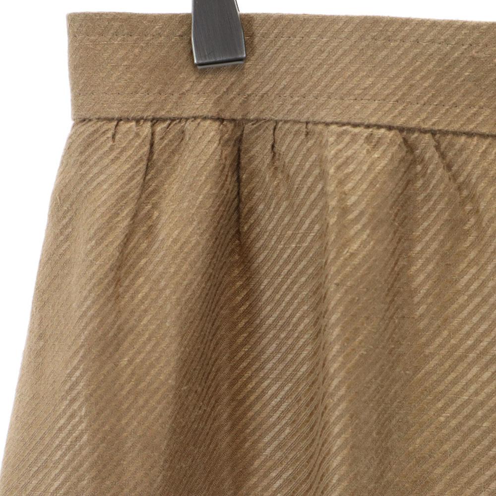Givenchy 90s 100% Linen, Old Mimole Length Skirt 15 GLAMOUR Big Size Women Used