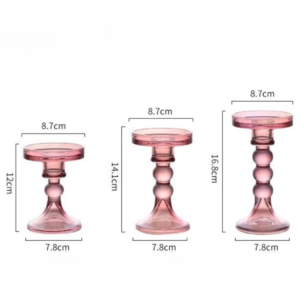 Creative Christmas Light Luxury High Footed Glass Candleholder Home Candleholder Base Romantic Wedding Table Creative Home Decor