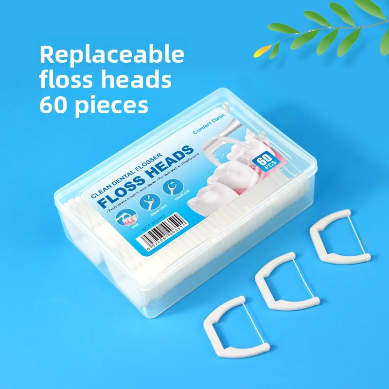 Replaceable Ultra-fine Dental Floss Holder with A Card-type Suction Device, Detachable and Extendable Handle, Y-shaped Dental Floss Holder
