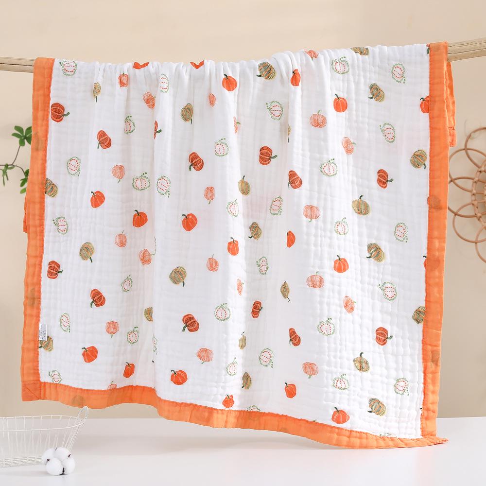 Pătură personalizabilă cu șase straturi din bumbac seersucker pentru copii și prosop pentru bebeluș - Moale, absorbant și pătură cu margine lată