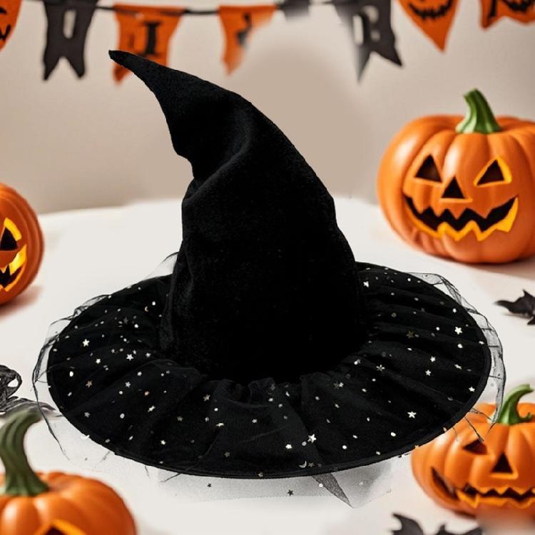 Gorgeous Witch Hats Vintages Girls Hat Gothicism Wizard Hat Carnivals Witch Hat for Standout Halloween Costume