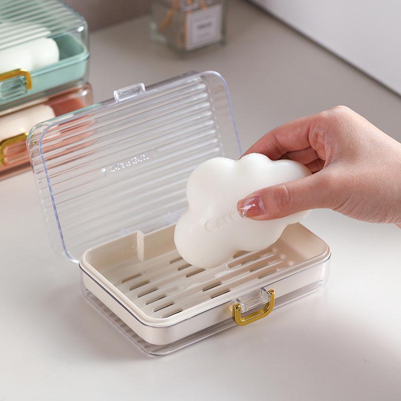 Waterproof Portable Thickened Soap Box with Lid - Creative Dorm Draining Holder for Travel