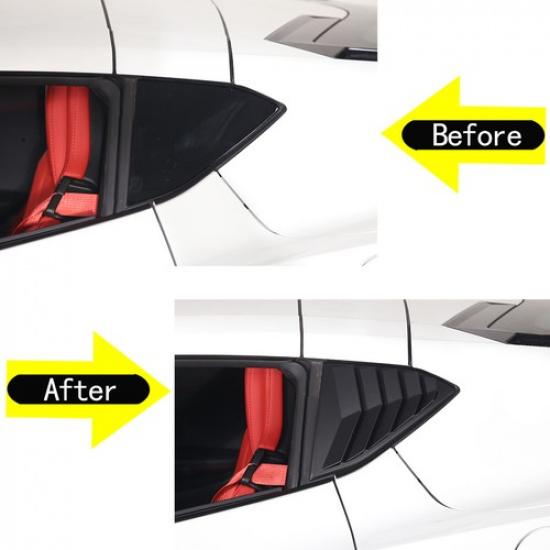 Quarter Window Louver Cover Trim Side Vent Glossy Black for Corvette C8 -25