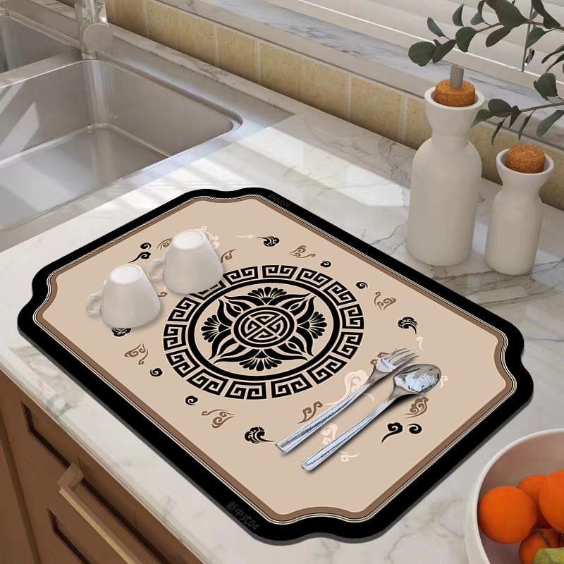 Kitchen drain mat, absorbent mat, non-slip mat, coaster, sink rim mat, quick-drying mat