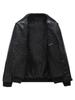 Faux Leather Blouson Riders Long Cold Casual Korean Large Body Big Date Birthday Black [Luxe Relax] Jacket, Casual, Sleeve, Protection, Outerwear,