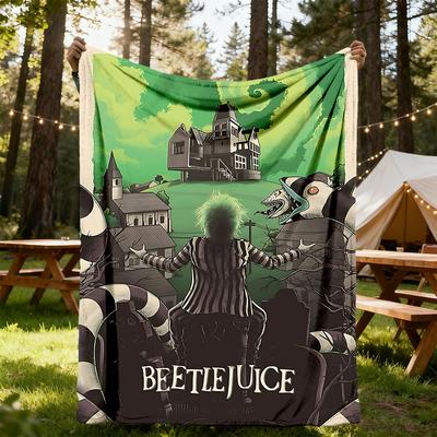 1PC Beetlejuice Outdoor Blanket Lightweight Flannel, Soft & Warm, All Season Use for Sofa