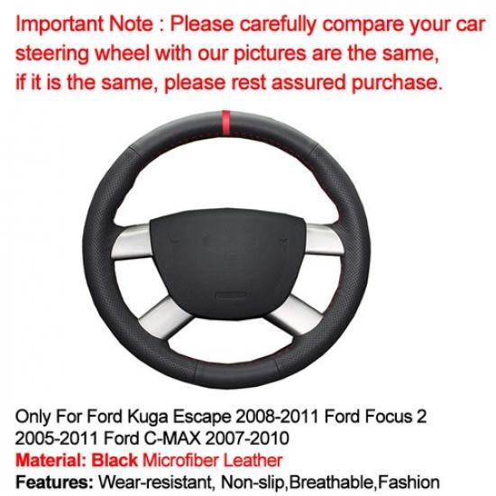 Car Steering Wheel Cover Red Mark for Ford Escape 2008-2011 Focus 2 2005-2011