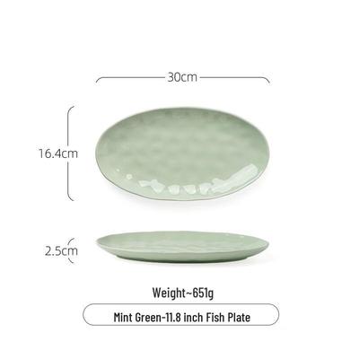 ZISIZ Cream Style Ceramic Fish Plate