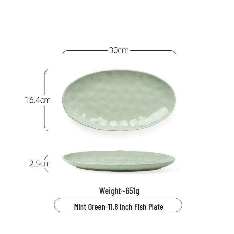ZISIZ Cream Style Ceramic Fish Plate