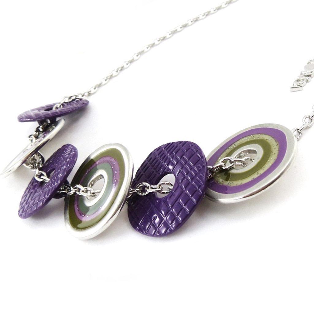 Noa [J2217] - Collier CréAteur 'Amandine' Violet Vert Fialová-image