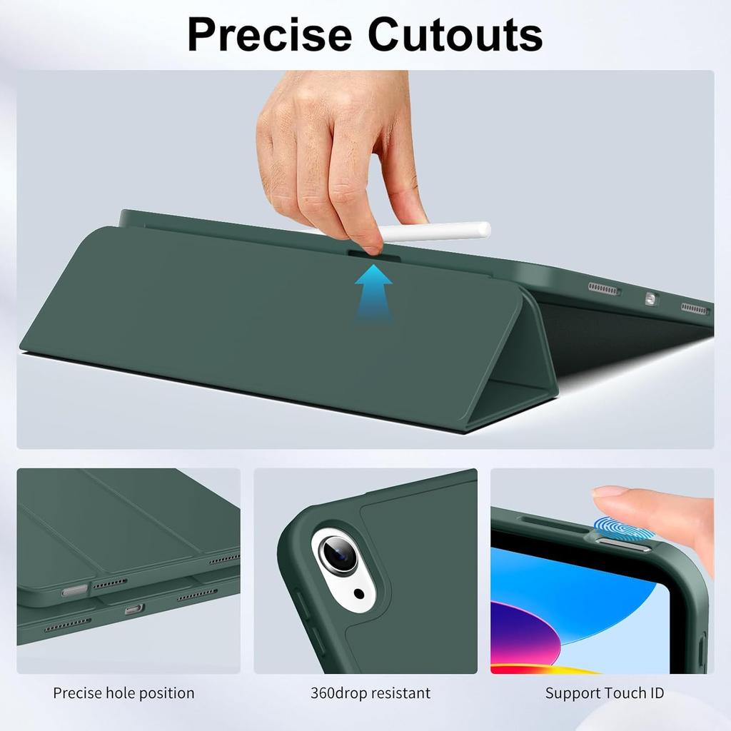 Case for iPad 5th 6th 7th 8th 9th 10th 11th 12th Gen Air 1 2 3 4 5 6 7 Mini 6 7 Trifold Stand Smart Cover and Soft TPU Back