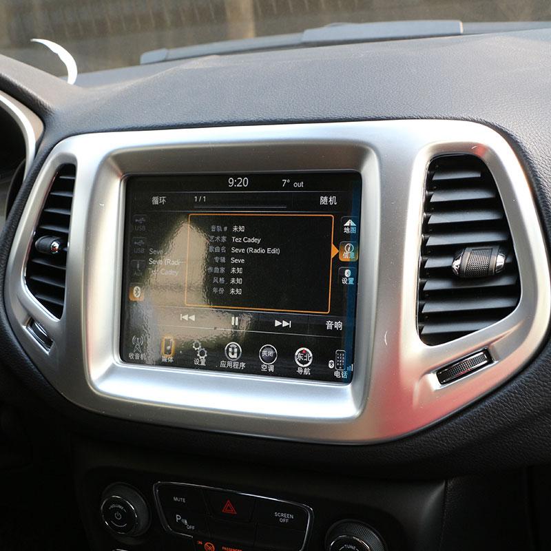 Color My Life Car Center Control Navigație Cerc Cover Trim Sticker pentru Jeep Compass 2017 2018