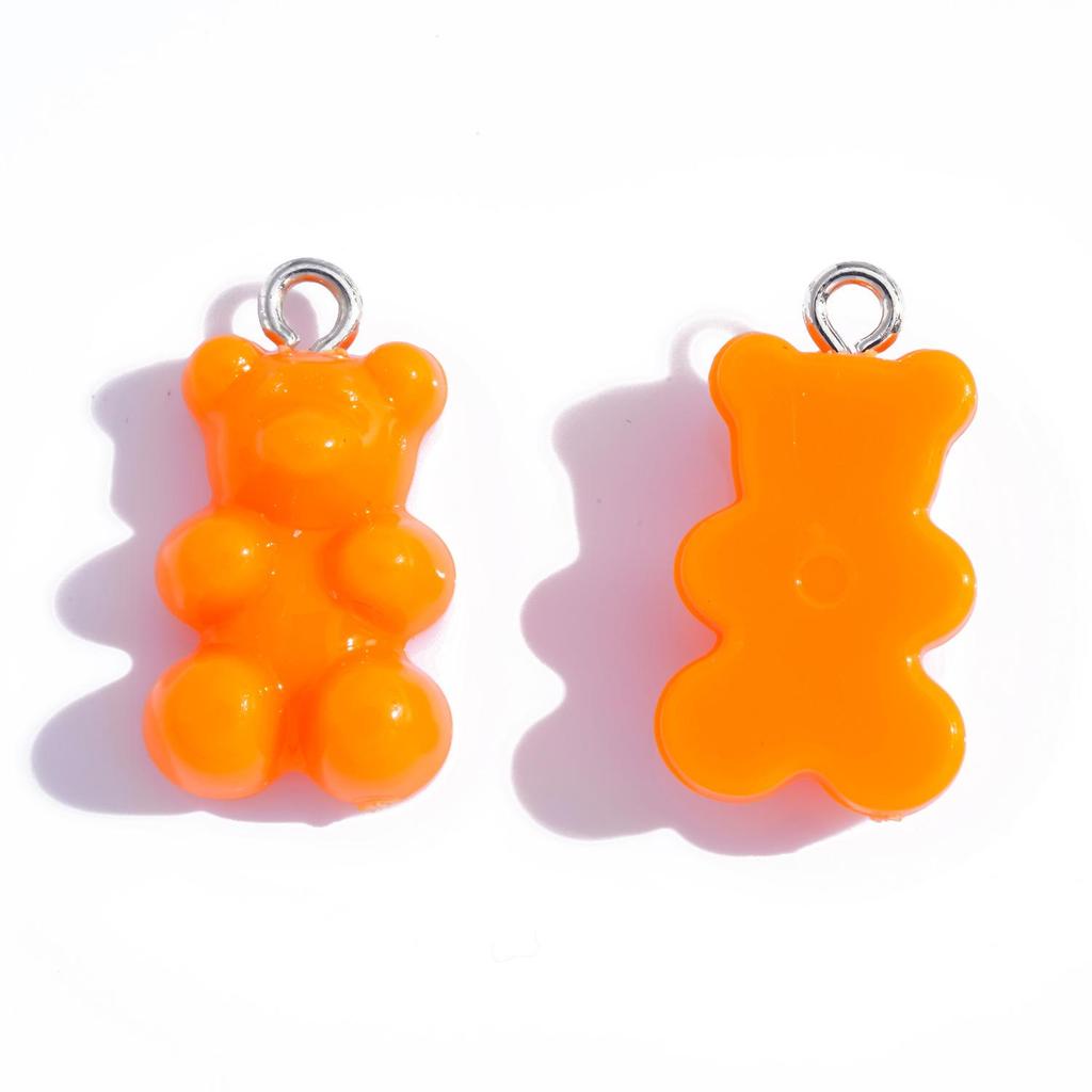 Colorful Transparent Bear Resin Pendant for DIY Jewelry and Keychains
