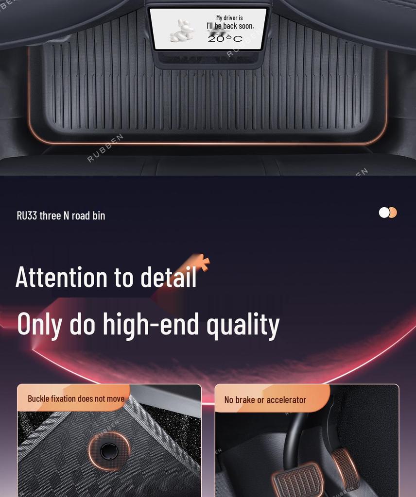 Tesla Refreshed Model 3/Y TPE Floor Mats for Interior Protection and Decoration