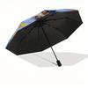 Otter, Autumn Leaves Theme 8 Bone Hand Automatic Folding Umbrella, Compact and Portable Design, A Perfect Gift for Birthday, Christmas or Bu