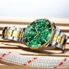 OLEVS Men's Watch Stainless Steel Band Date Display Chronograph 40mm Business Formal Waterproof 10 ATM Gold Blue White