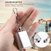 2pcs 1 oz Stainless Steel Liquor Bottle Silver Pocket Wine Bottle Alcohol Bottle Keychain  Gift